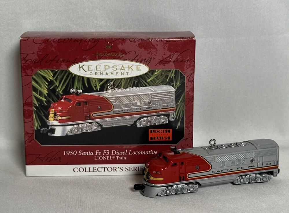 Hallmark 1950 Santa Fe f3 diesel locomotive Lionel ornament Xmas holiday tree